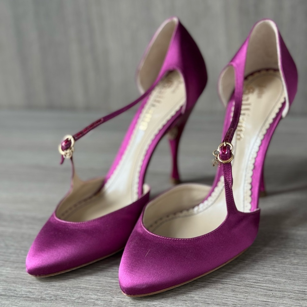 *Luxury Designer* Purple Satin Women's Heels - Picture 1 of 5